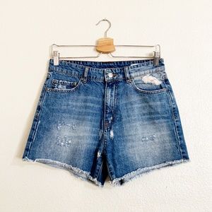 Anine Bing High Rise Jean Shorts